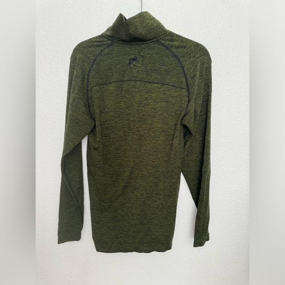 Alphalete Mens Green 1/4 Zip Fitted Compression Sweater Sz. MEDIUM - Picture 2 of 4